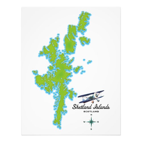 The Shetland Islands map Photo Print
