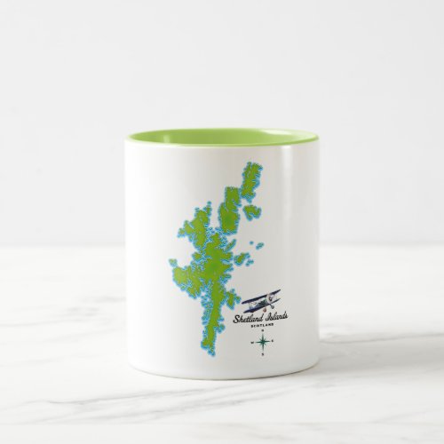 The Shetland Islands map Two_Tone Coffee Mug