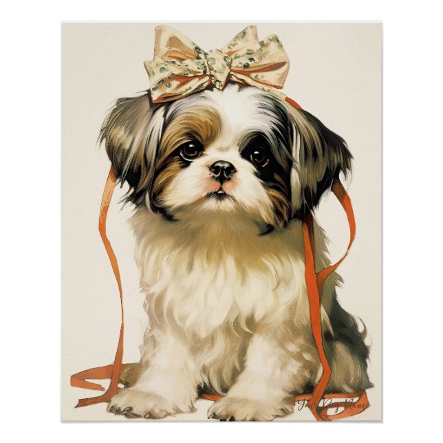 The Shih Tzu Dog 001 - Odessa Leyendecker Poster (Front)