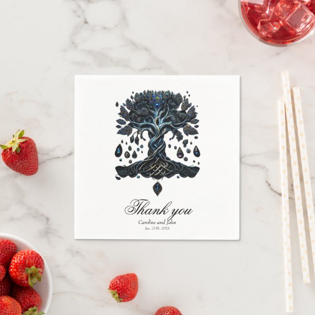 The Shine of the Tree of Life the Gems of the Soul Napkins (Insitu)
