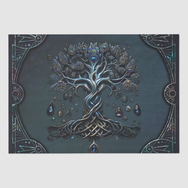The Shine of the Tree of Life the Gems of the Soul Tissue Paper (Front)