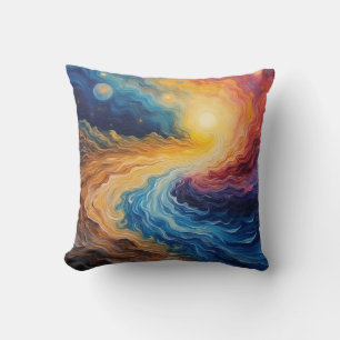 The Shining of Galactic Creation Throw Pillow