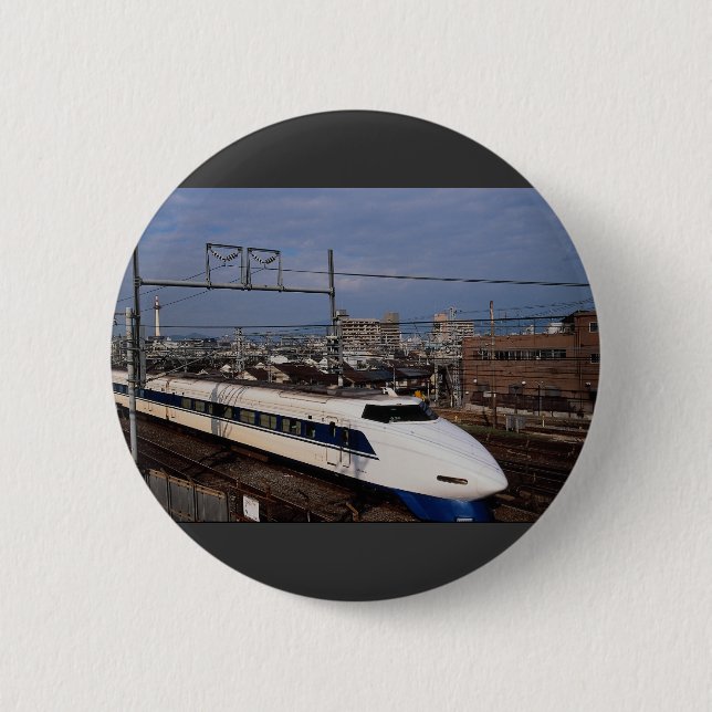 The Shinkansen or Bullet Train, Kyoto, Japan Pinback Button (Front)