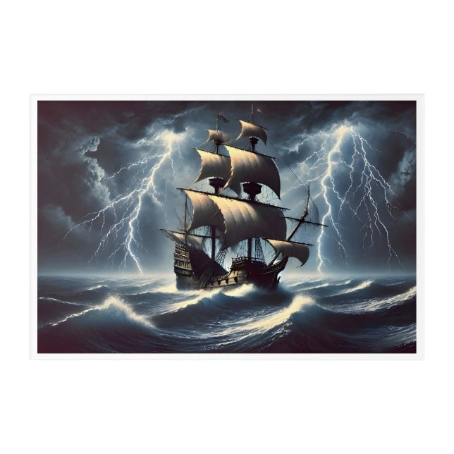 The Ship and the Storm Acrylic Print (Front)