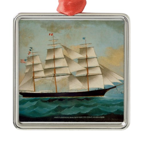 The Ship Fleetwing, Hong Kong Bay Metal Ornament