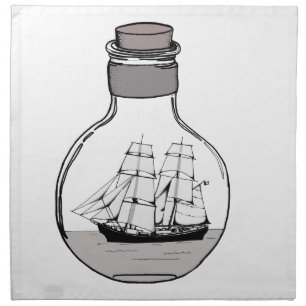 The ship in the glass bulb napkin