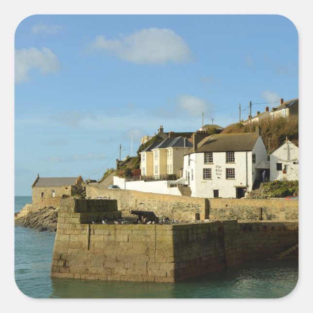 The Ship Inn Porthleven Cornwall England Square Sticker (Front)
