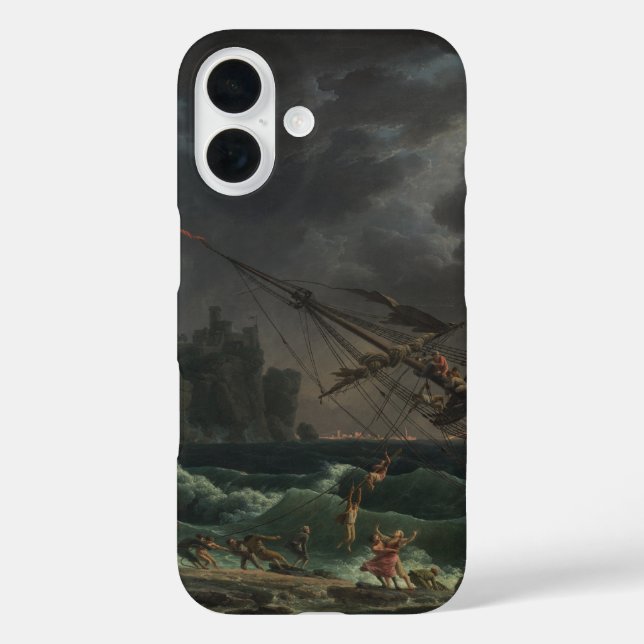 The Shipwreck by Claude-Joseph Vernet Case-Mate iPhone Case (Back)