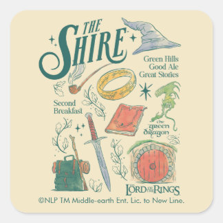 THE SHIRE™ Watercolor Collage Graphic Square Sticker