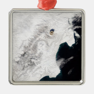 The Shiveluch Volcano in Kamchatka Krai, Russia Metal Ornament