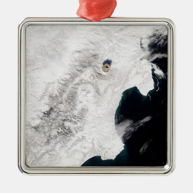 The Shiveluch Volcano in Kamchatka Krai, Russia Metal Ornament (Front)