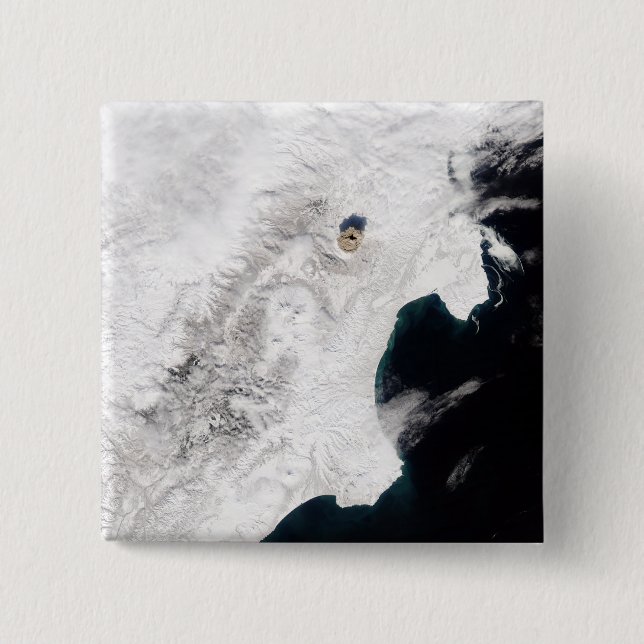 The Shiveluch Volcano in Kamchatka Krai, Russia Pinback Button (Front)