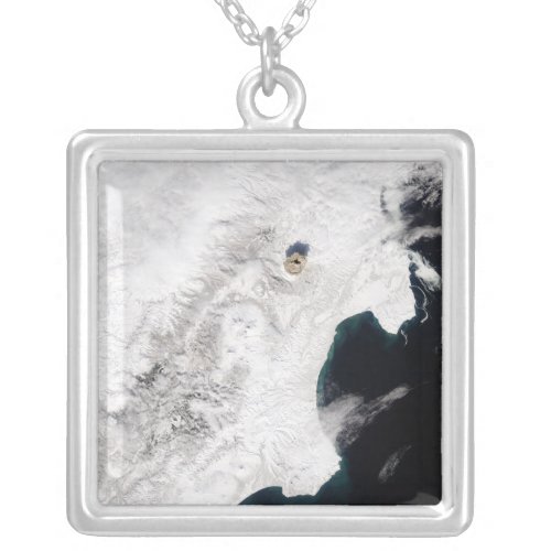 The Shiveluch Volcano in Kamchatka Krai Russia Silver Plated Necklace