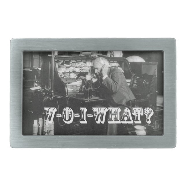The Shocking Introduction of VoIP Telephone Rectangular Belt Buckle (Front)