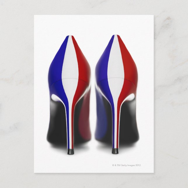 The shoes are women's high heeled shoes, also postcard (Front)