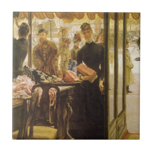The Shop Girl by James Tissot Victorian Fine Art Ceramic Tile