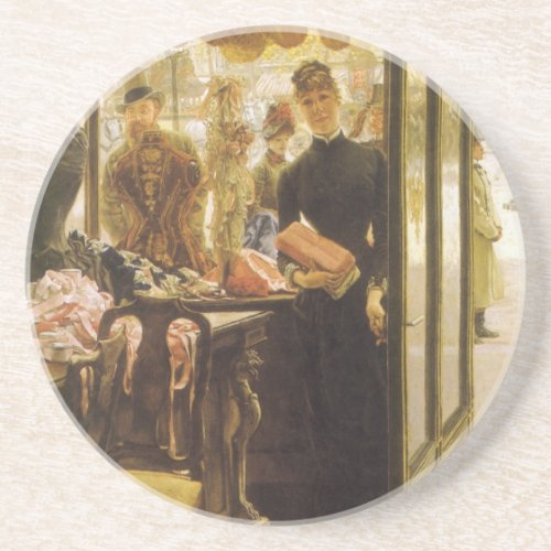 The Shop Girl by James Tissot Victorian Fine Art Drink Coaster