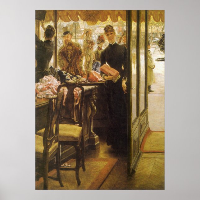 The Shop Girl by James Tissot, Victorian Fine Art Poster (Front)