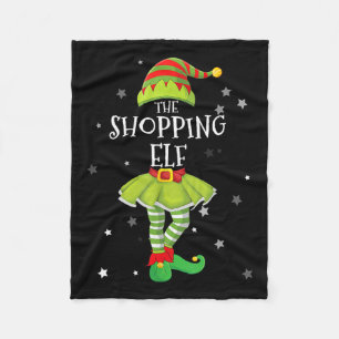 The Shopping Elf Fun Matching Family Group Xmas Pa Fleece Blanket