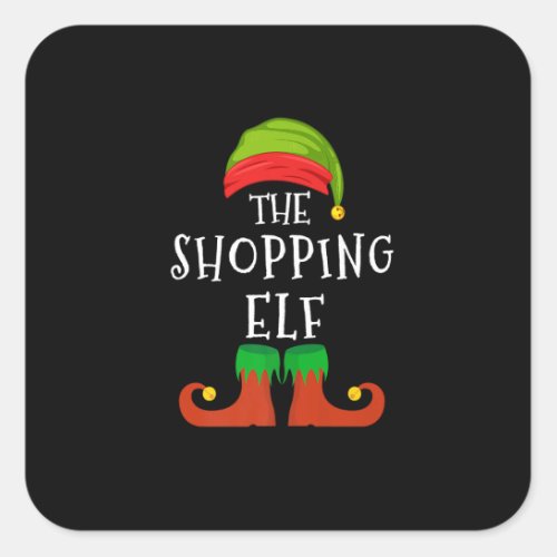The Shopping Elf Group Matching Family Christmas H Square Sticker