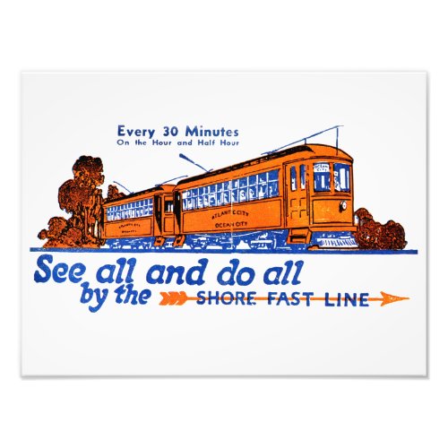 The Shore Fast Line Trolley Service  Photo Print