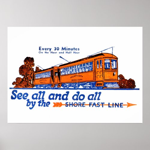 The Shore Fast Line Trolley Service   Poster