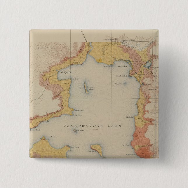 The Shores of Yellowstone Lake Pinback Button (Front)