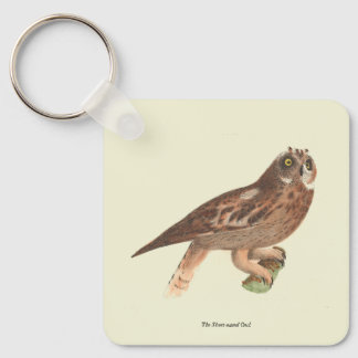 The Short-eared Owl (Otus palustris) New York Bird Keychain