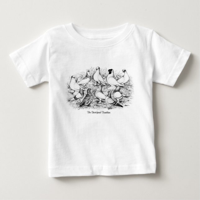 The Short-faced Tumbler Pigeons Baby T-Shirt (Front)
