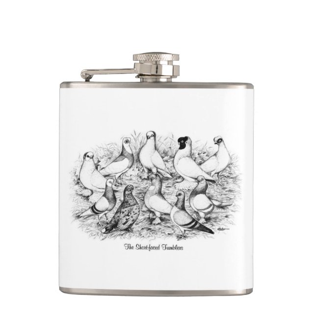 The Short-faced Tumbler Pigeons Flask (Front)