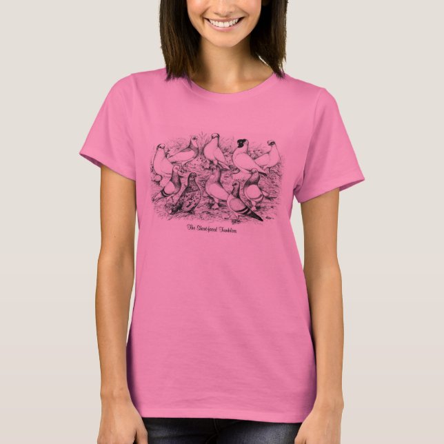 The Short-faced Tumbler Pigeons T-Shirt (Front)