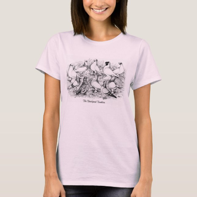 The Short-faced Tumbler Pigeons T-Shirt (Front)
