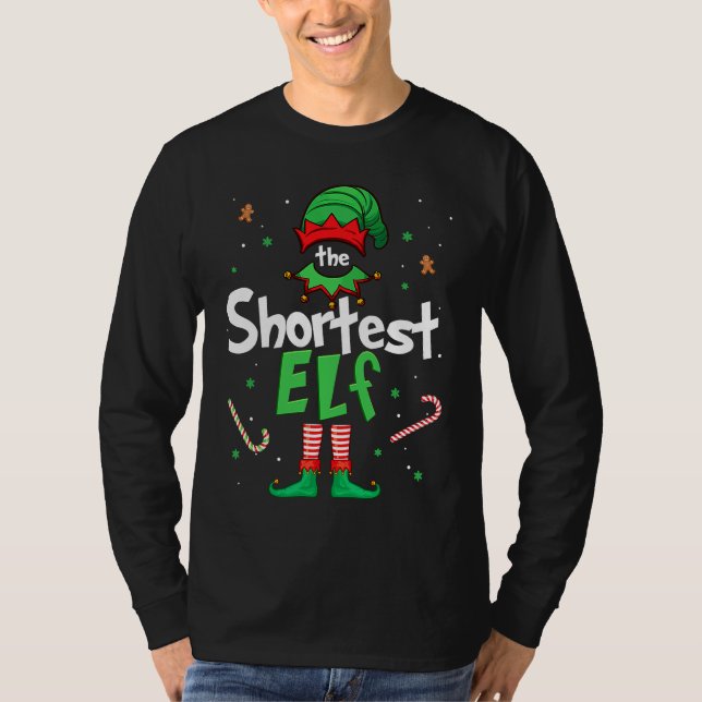The Shortest Elf  Xmas Matching Christmas For Fami T-Shirt (Front)