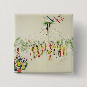 The Shoshone Sun Dance (pigment on muslin) Pinback Button