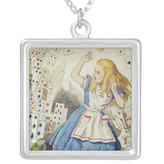 The Shower of Cards Silver Plated Necklace (Front)