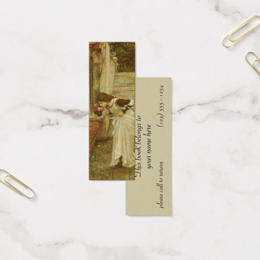 Customizable Shrine, JW Waterhouse, Vintage Victorian Portrait Business Card Template