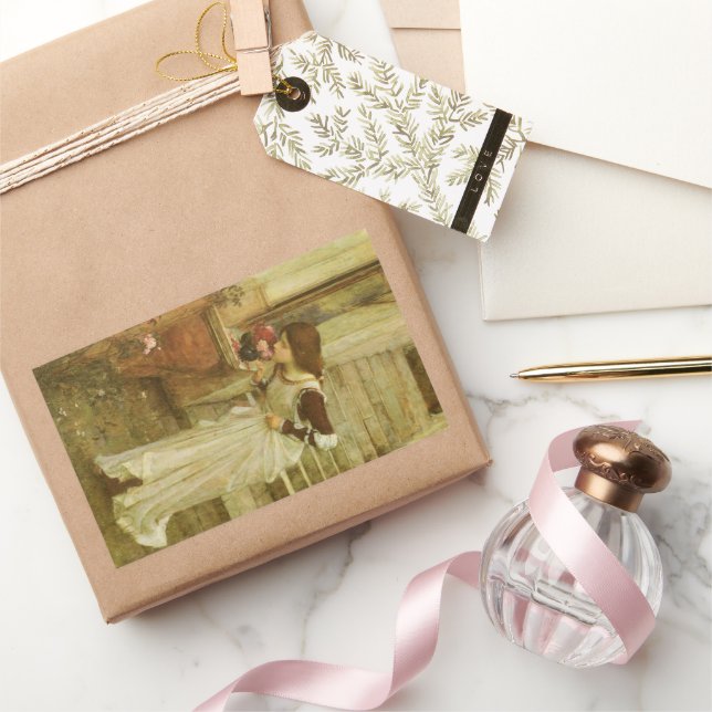 The Shrine by John William Waterhouse Rectangular Sticker (Gifting)