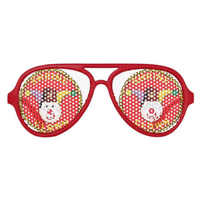 The Shrine clown shades! Aviator Sunglasses (Front)