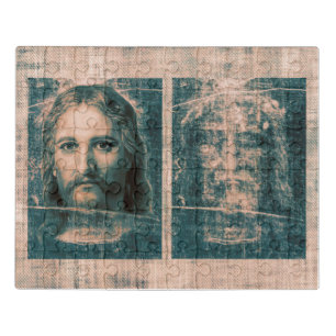 The Shroud of Turin Holy Face of Jesus Negative B Jigsaw Puzzle