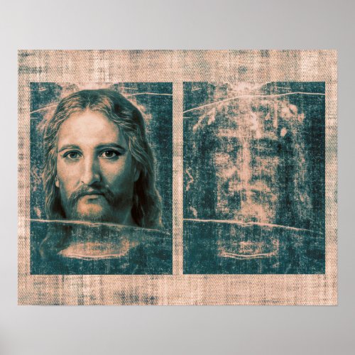 The Shroud of Turin Holy Face of Jesus Negative B Poster