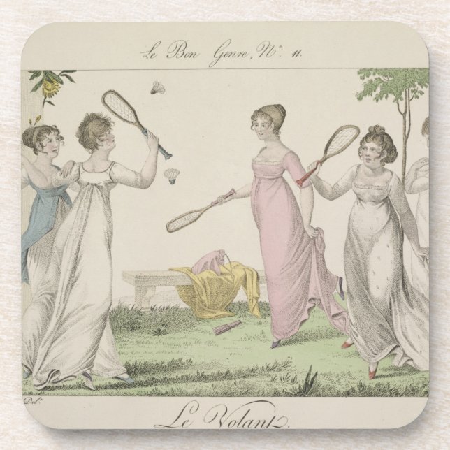 The Shuttlecock, plate 11 from 'Le Bon Genre', 180 Drink Coaster (Front)