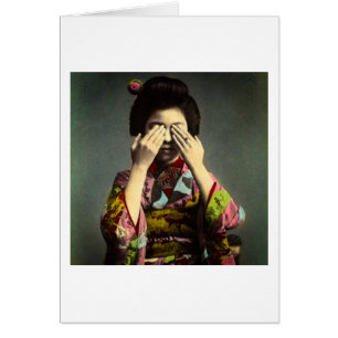 The Shy Geisha Vintage Old Japan Hand Colored