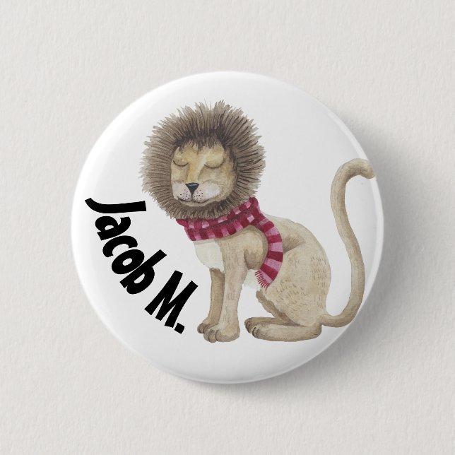 The Shy Lion Personalized Button (Front)