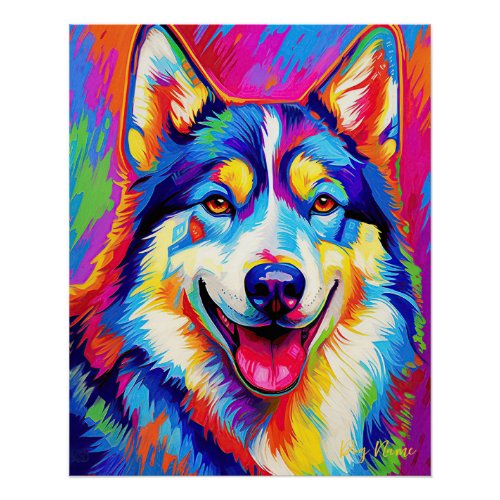 The Siberian Husky Dog 001 _ Zetton Ziana Poster