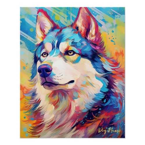 The Siberian Husky Dog 004 _ Zetton Ziana Poster