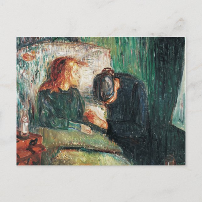 The Sick child by Edvard Munch, shows Sofie at her Postcard (Front)