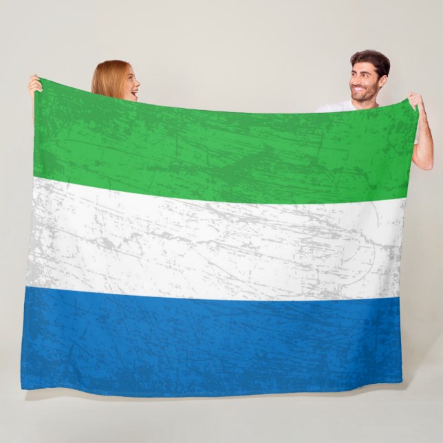 The Sierra Leone Flag - A Tapestry of Siera leone Fleece Blanket (In Situ)