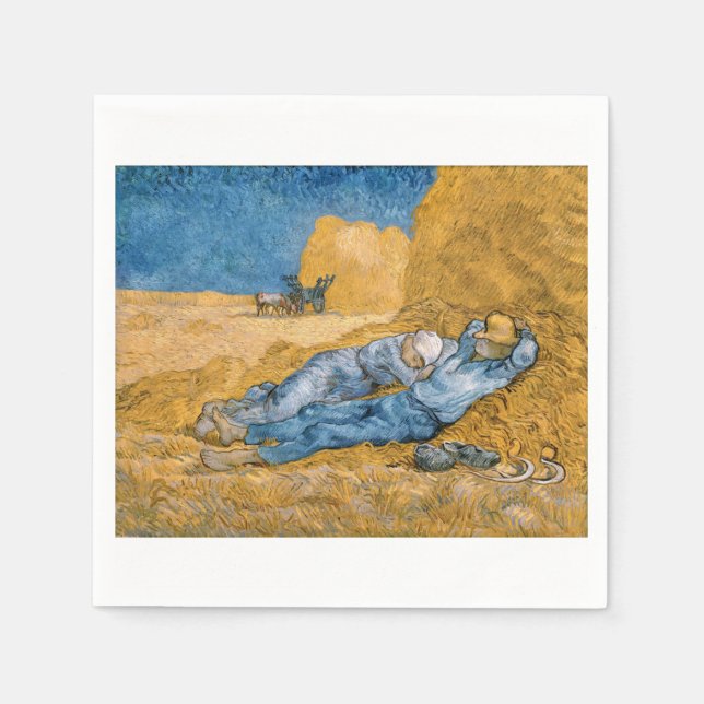 The Siesta 1890 by Vincent van Gogh Napkins (Front)