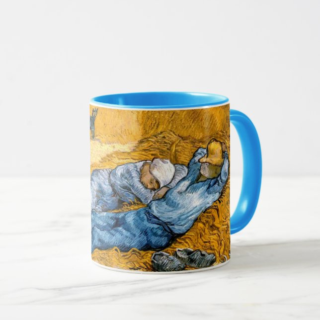 The Siesta (1890) landscape fine art Van Gogh Mug (Front Right)