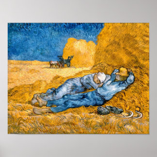The Siesta (1890) Wheatfield Van Gogh Classic Art Poster